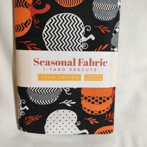 Halloween Pumpkins Seasonal Fabric 1-Yard Precuts - Black, Orange, White